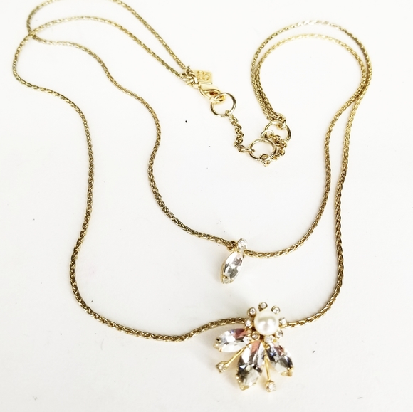 Banana Republic Double Strand Crystal Bee Necklace - Picture 9 of 10